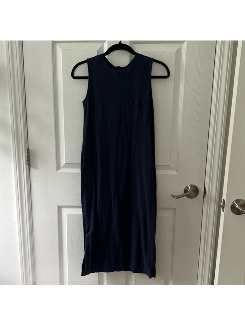 EVERLANE Organic Cotton Weekend Tee Dress in Navy Blue XXS